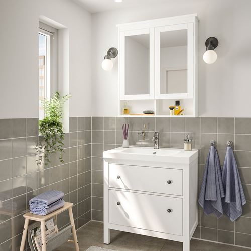 IKEA - HEMNES/ORRSJÖN, lavabo dolabı kombinasyonu, beyaz, 82x49x89 cm
