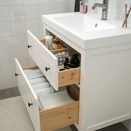 IKEA - HEMNES/ORRSJÖN, lavabo dolabı kombinasyonu, beyaz, 82x49x89 cm