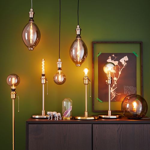 IKEA - ROLLSBO, LED ampul E27, gri şeffaf cam, 200 lm