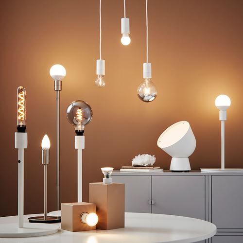 IKEA - ROLLSBO, LED ampul E27, gri şeffaf cam, 200 lm