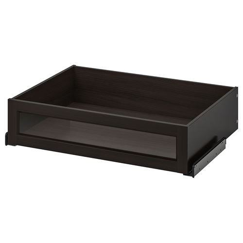 IKEA - KOMPLEMENT, drawer with framed glass front, blackbrown, 75x58 cm