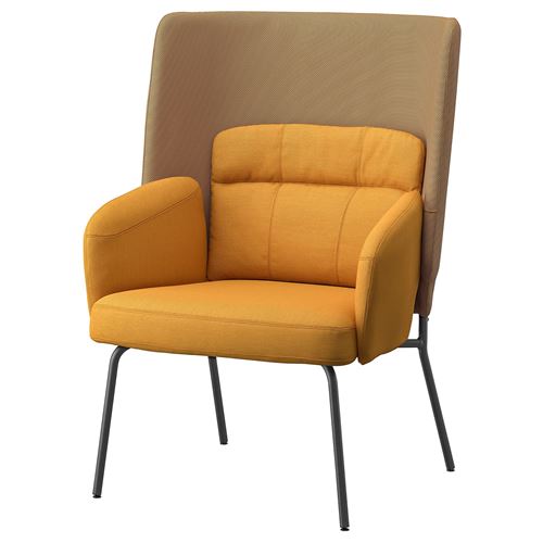 IKEA - BINGSTA, wing chair, vissle dark yellow/kabusa dark yellow