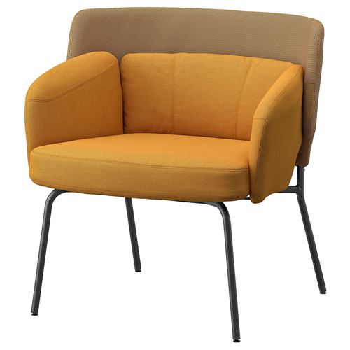 IKEA - BINGSTA, wing chair, vissle dark yellow/kabusa dark yellow