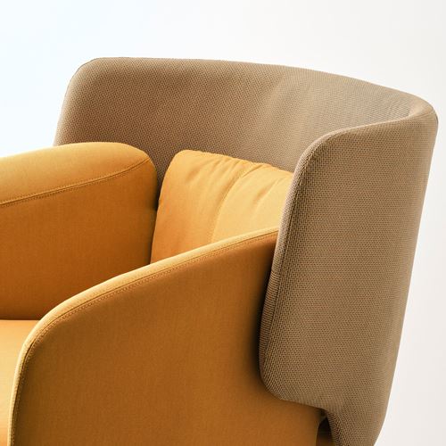 IKEA - BINGSTA, wing chair, vissle dark yellow/kabusa dark yellow