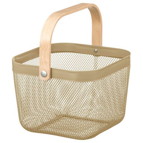 IKEA - RISATORP, basket, light olive-green, 25x26x18 cm