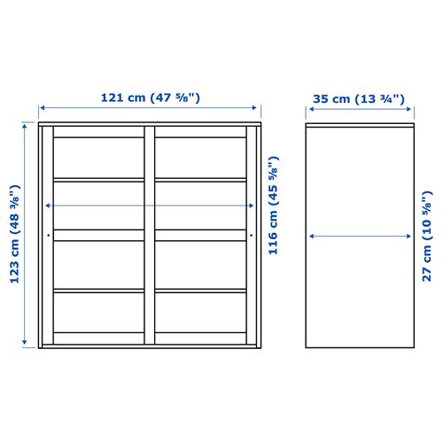 IKEA - HAVSTA, glass-door cabinet, white, 121x123x35 cm