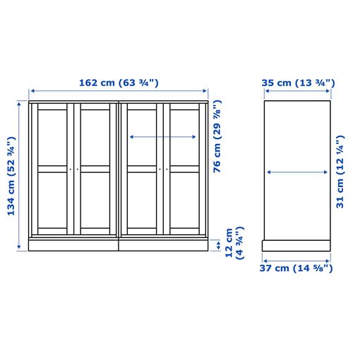 IKEA - HAVSTA, vitrin, beyaz, 162x37x134 cm