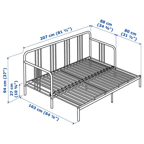 IKEA - FYRESDAL/VANNAREID, day-bed, black, 80x200 cm