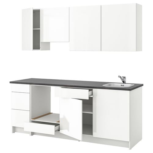 IKEA - KNOXHULT, kitchen storage combination, high gloss white, 220x61x220 cm