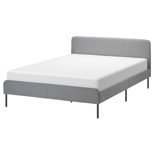 IKEA - SLATTUM, double bed, knisa light grey, 160x200 cm