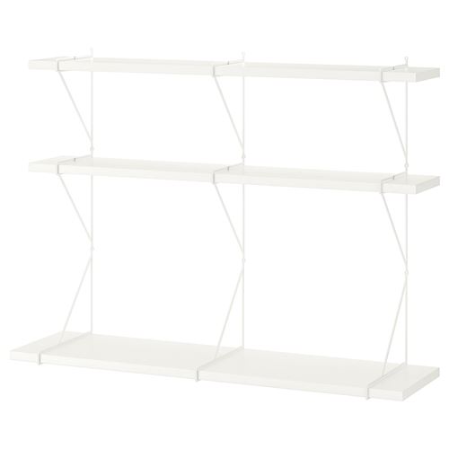 IKEA - BERGSHULT/PERSHULT, wall shelf combination, white, 120x30x91 cm