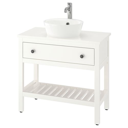 HEMNES/KATTEVIK lavabo dolabı kombinasyonu, beyaz