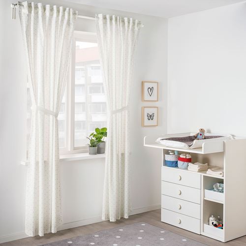 IKEA - LEN, curtain for babies, white, 120x300 cm