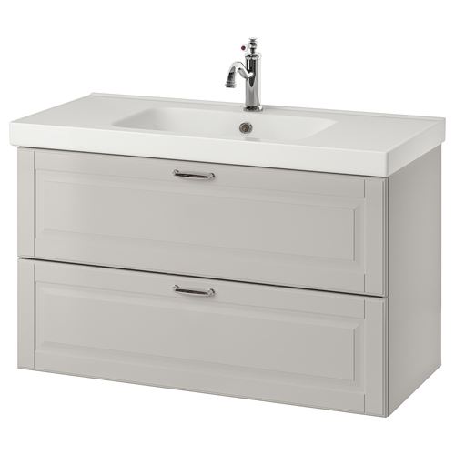 IKEA - GODMORGON/ODENSVIK, lavabo dolabı kombinasyonu, açık gri, 103x49x64 cm