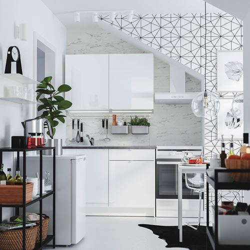 IKEA - KNOXHULT, kitchen storage combination, high gloss white, 120x61x220 cm