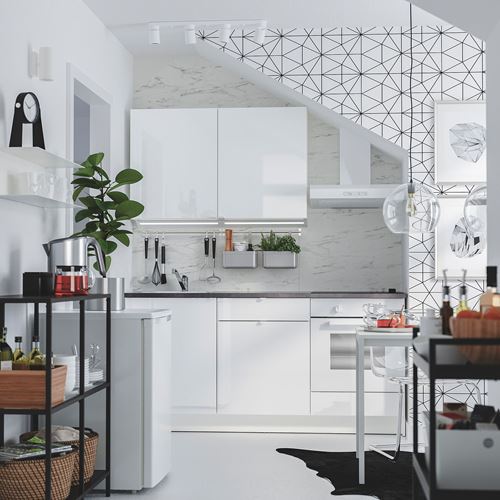 IKEA - KNOXHULT, kitchen storage combination, high gloss white, 180x61x220 cm