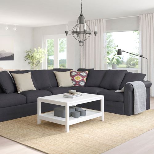 IKEA - GRÖNLID, 5-seat corner sofa, Sporda dark grey
