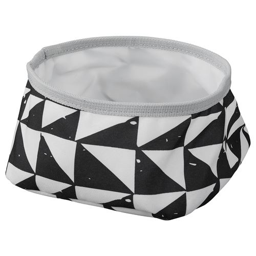 IKEA - LURVIG, kedi/köpek mama kabı, beyaz-siyah, 16 cm