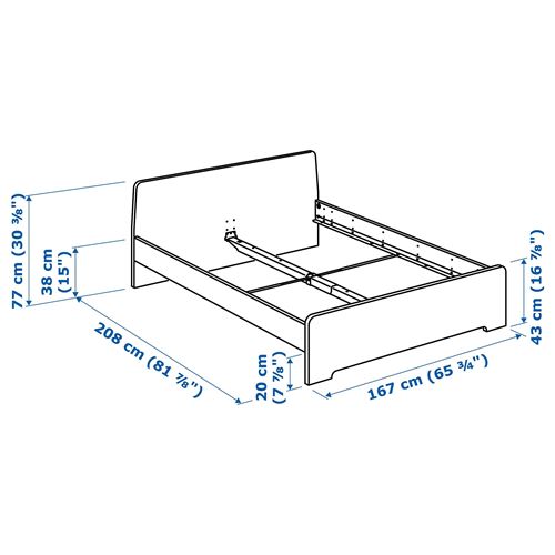 IKEA - ASKVOLL/LURÖY, double bed, white, 160x200 cm