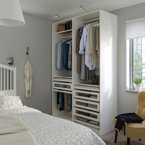 IKEA - PAX, PAX open wardrobe, white, 150x58x236 cm