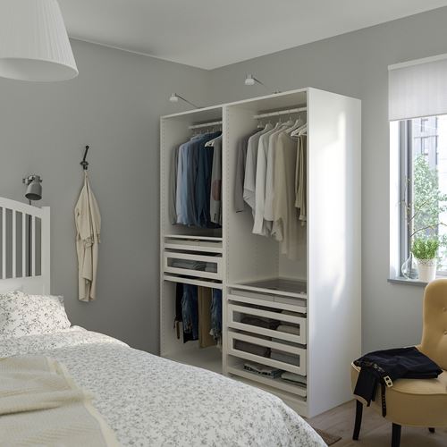 IKEA - PAX, PAX açık gardırop, beyaz, 150x58x201 cm