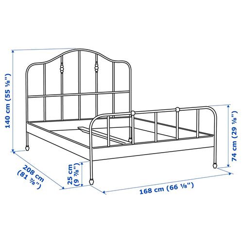 IKEA - SAGSTUA/LURÖY, double bed, black, 160x200 cm