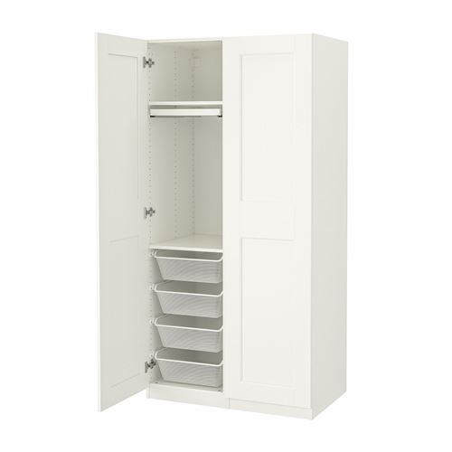 IKEA - PAX/GRIMO, PAX gardırop, beyaz, 100x60x201 cm