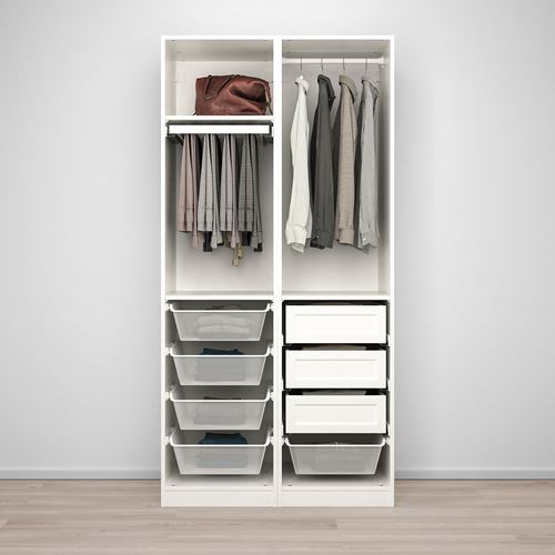 IKEA - PAX/GRIMO, PAX gardırop, beyaz, 100x60x201 cm