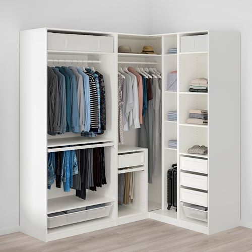 IKEA - PAX, PAX corner wardrobe, white, 210/160x236 cm