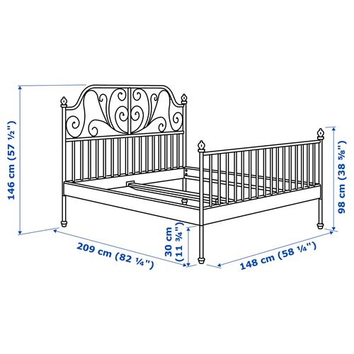 IKEA - LEIRVIK/LINDBADEN, double bed, white, 140x200 cm