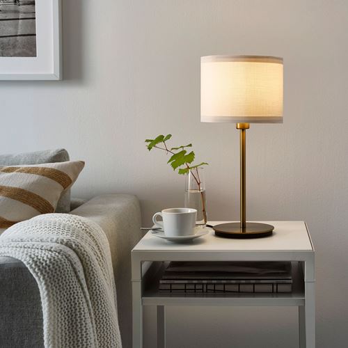 IKEA - RINGSTA/SKAFTET, lampshade, brass-white