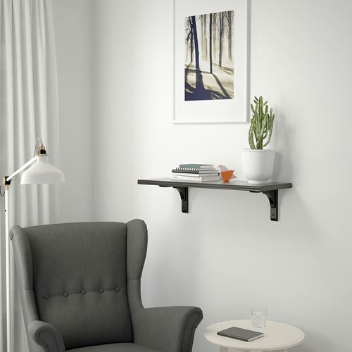 IKEA - BERGSHULT/RAMSHULT, wall shelf, blackbrown, 80x30 cm