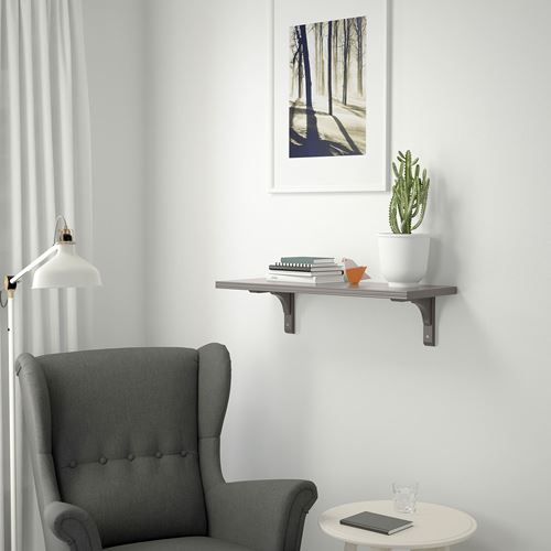 IKEA - BERGSHULT/RAMSHULT, duvar rafı, koyu gri, 80x30 cm