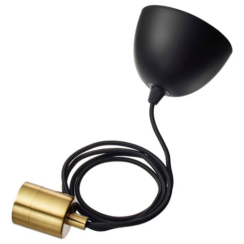 IKEA - SKAFTET, cord set, black/brass-colour