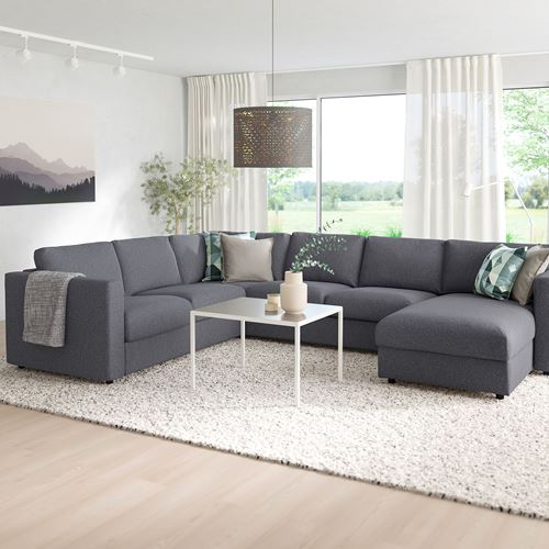 IKEA - VIMLE, 4-seat corner sofa and chaise longue, Gunnared medium grey