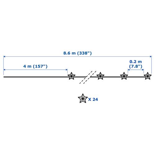 IKEA - STRALA, aydınlatma zinciri, yıldız, 8.6 m