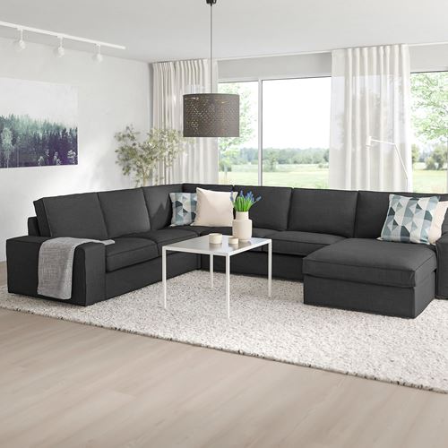 IKEA - KIVIK, 5-seat corner sofa with chaise longue, hillared anthracite