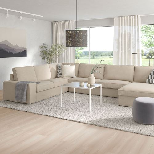 IKEA - KIVIK, 5'li köşe kanepe ve uzanma koltuğu, hillared bej