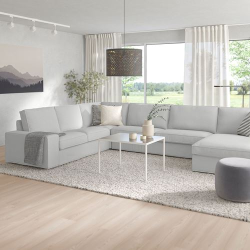 IKEA - KIVIK, 5'li köşe kanepe ve uzanma koltuğu, orrsta açık gri