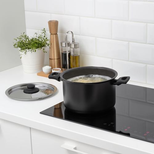 IKEA - HEMLAGAD, teflon cookware set, black