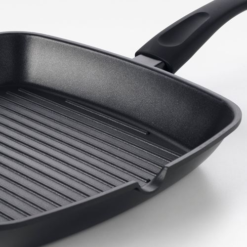 IKEA - HEMLAGAD, grill pan, black, 28x28 cm