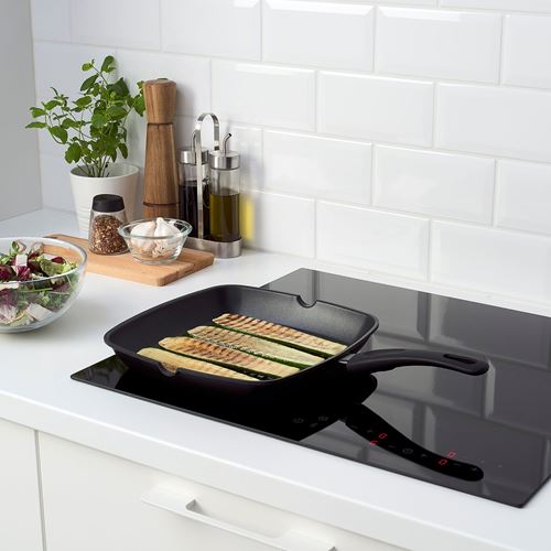 IKEA - HEMLAGAD, grill pan, black, 28x28 cm