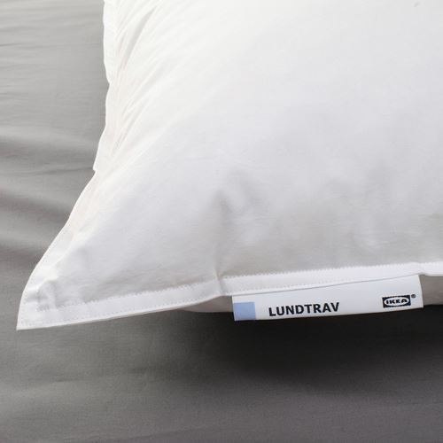 IKEA - LUNDTRAV, low pillow, white, 50x60 cm