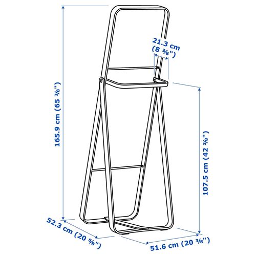 IKEA - IKORNNES, ayaklı boy aynası, dişbudak, 52x167 cm