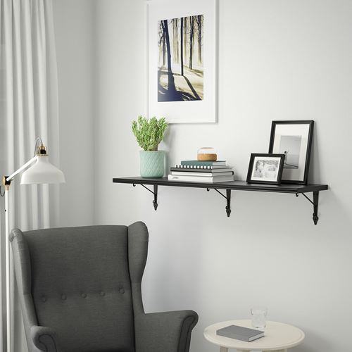 IKEA - BERGSHULT, wall shelf piece, blackbrown, 120x30 cm