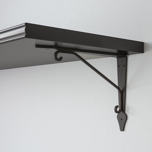 IKEA - BERGSHULT/KROKSHULT, duvar rafı, koyu gri-antrasit, 120x30 cm