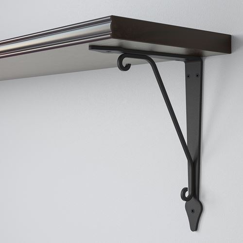 IKEA - BERGSHULT/KROKSHULT, duvar rafı, venge-antrasit, 120x20 cm