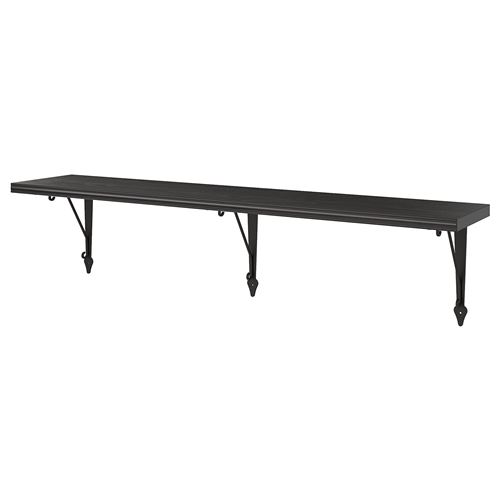 IKEA - BERGSHULT/KROKSHULT, wall shelf, black-brown/anthracite, 120x20 cm