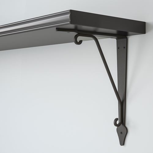 IKEA - BERGSHULT/KROKSHULT, duvar rafı, koyu gri-antrasit, 120x20 cm