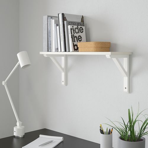 IKEA - BURHULT/SANDSHULT, wall shelf, white/aspen, 59x20 cm